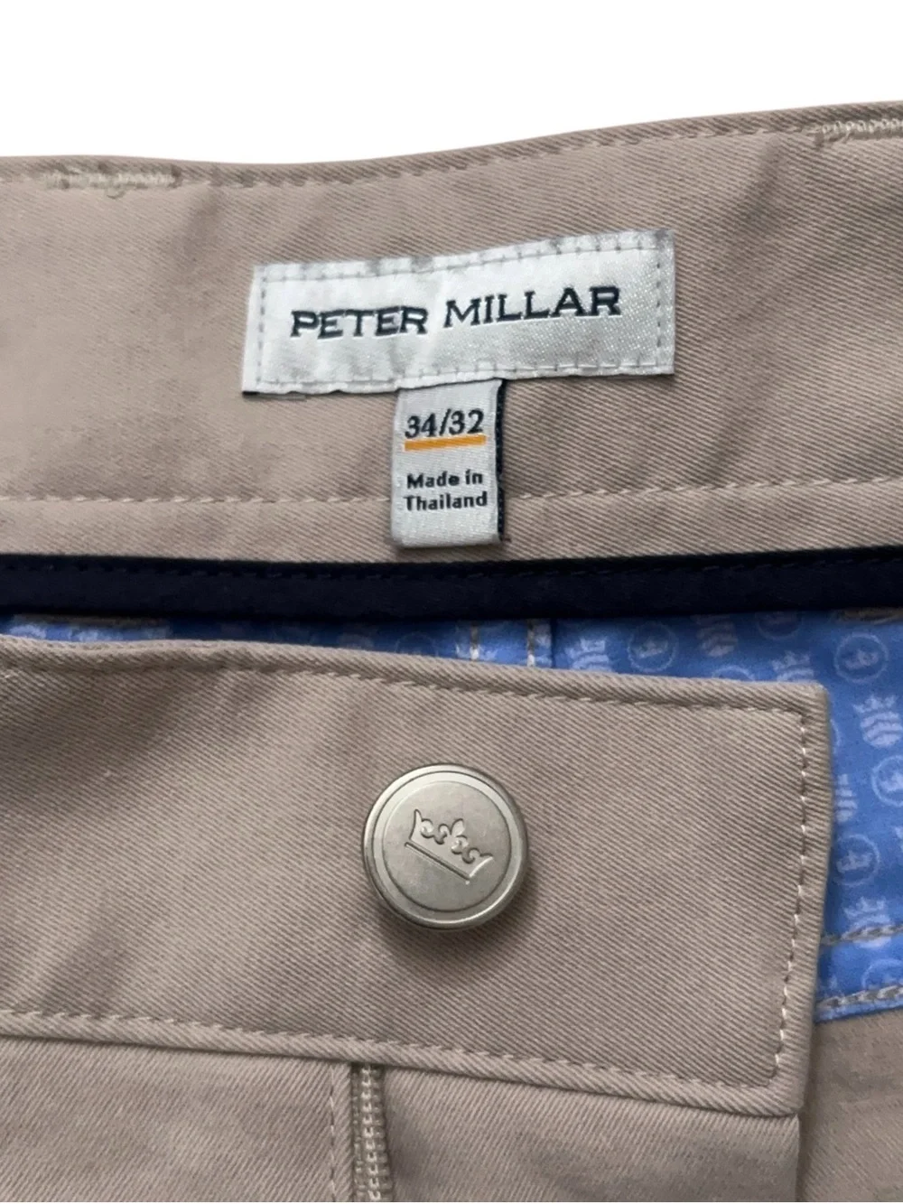 Peter Millar eb66 Performance Five Pocket Pants Mens Size 34x32 Golf Beige